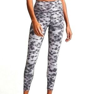 Varley Gray Marble Print High-Waist Leggings